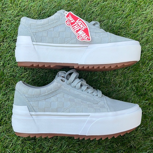 Old Skool Stacked Embossed Check Vans - Picture 1 of 7